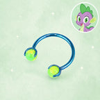 Spike Character Opal Horseshoe in ASTM F136 Titanium