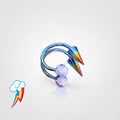 Rainbow Dash Opal Spike Spiral in ASTM F136 Titanium
