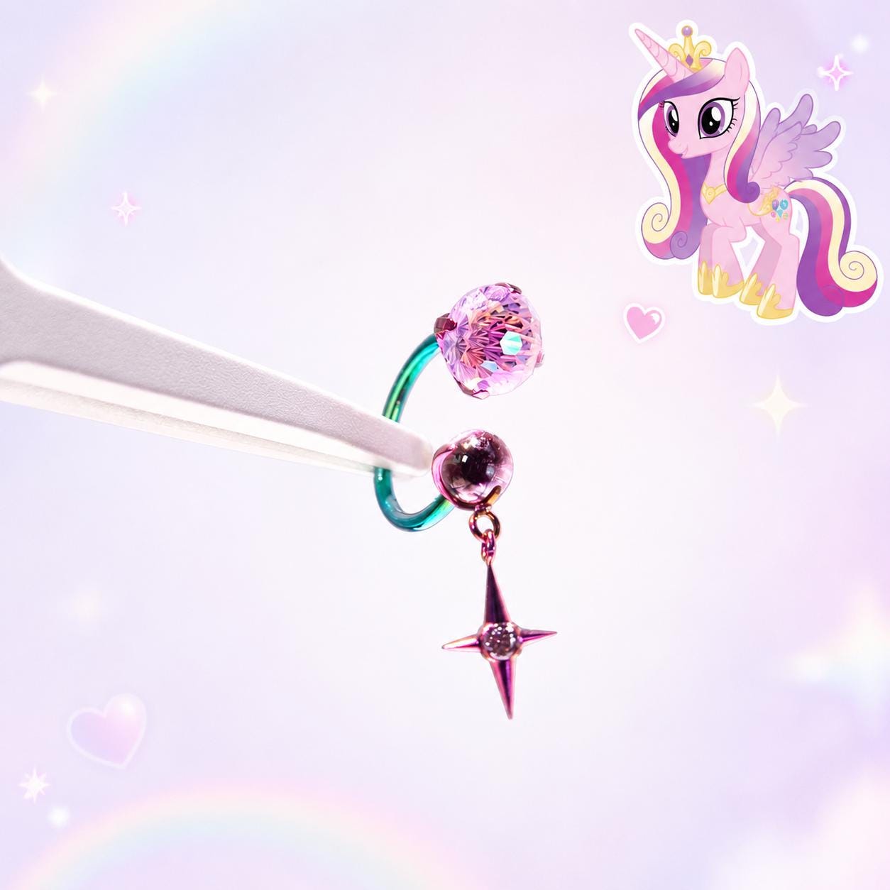 Princess Cadance Four-Point Star Horseshoe in ASTM F136 Titanium