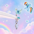 Rainbow Dash Gradient Butterfly Horseshoe in ASTM F136 Titanium
