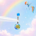 Rainbow Dash Gradient Opal Navel Ring in ASTM F136 Titanium