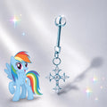 Rainbow Dash Cross Star Straight Barbell in ASTM F136 Titanium