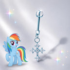 Rainbow Dash Cross Star Straight Barbell in ASTM F136 Titanium