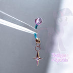 Titanium Four Point Star Charm Curved Barbell | Eyebrow Rook Snug Navel Collarbone Piercing | Pony Inspired Kawaii Jewelry - product image 5
