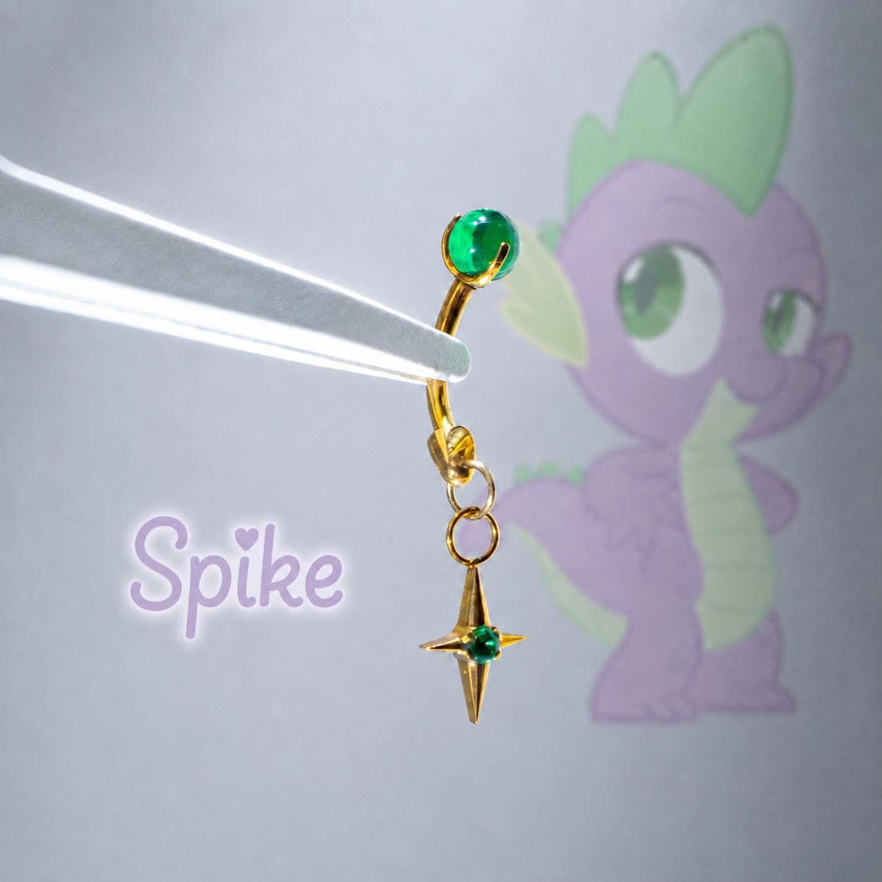 Titanium Four Point Star Charm Curved Barbell | Eyebrow Rook Snug Navel Collarbone Piercing | Pony Inspired Kawaii Jewelry - product image 7