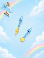 F136 Titanium Rainbow Dash Spike Helix Earring | Kawaii Star Lightning Bolt Cartilage Piercing | Elf Ear Devil Ear Hypoallergenic Jewelry - product image 1