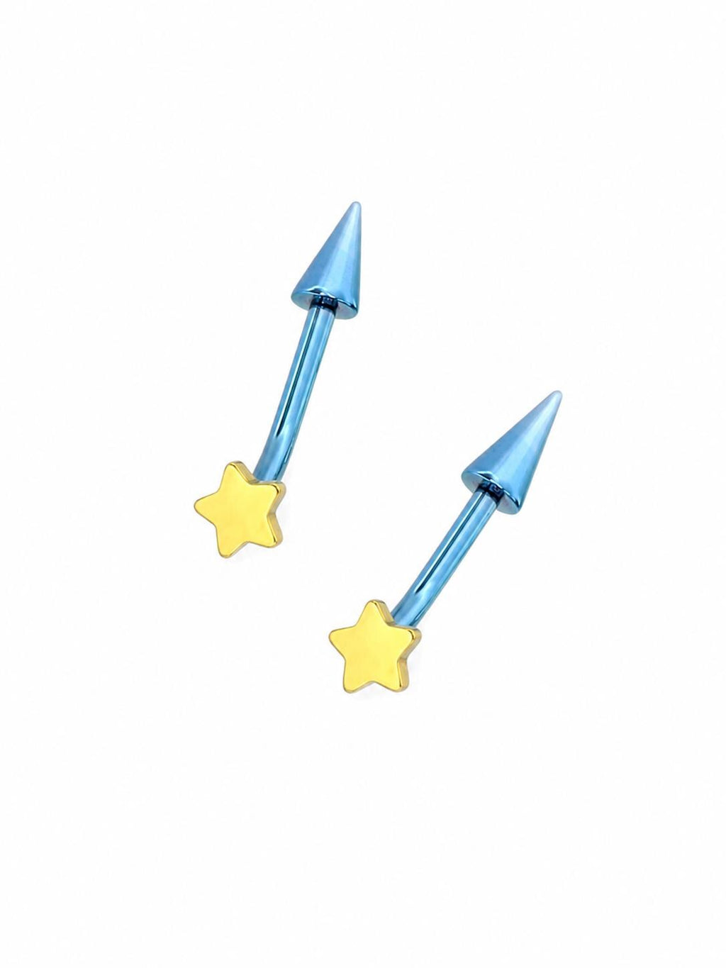 F136 Titanium Rainbow Dash Spike Helix Earring | Kawaii Star Lightning Bolt Cartilage Piercing | Elf Ear Devil Ear Hypoallergenic Jewelry - product image 4