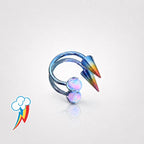 Titanium MLP Opal Spike Spiral Barbell | 16G Twister Ring - 11 Character Styles |  Helix Lip Cartilage Piercing Jewelry - product image 2