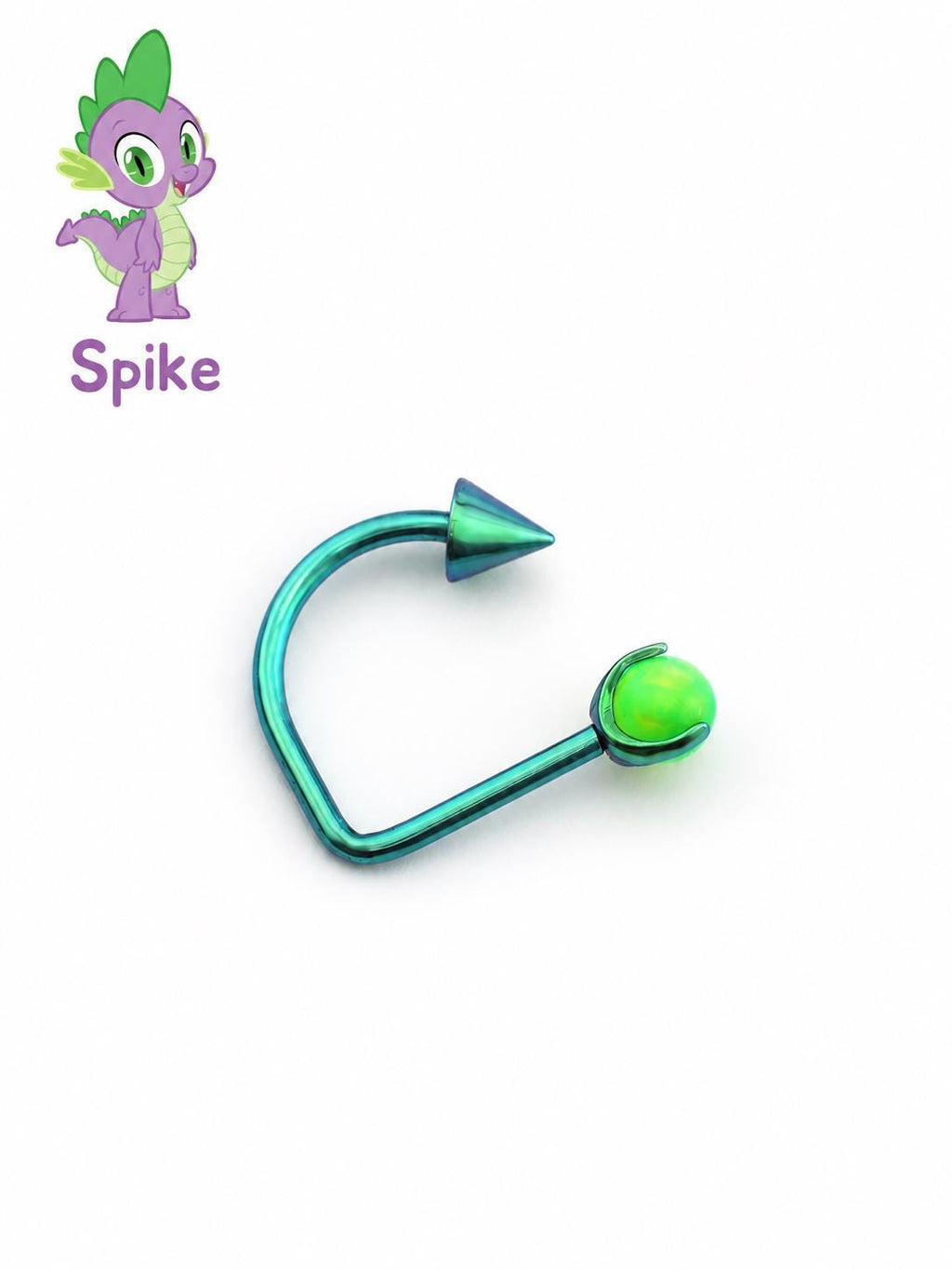 D Shape MLP Titanium Cartilage Hoop Earring｜F136 Lip Ring Lip Stud｜Opal Spike D Ring Piercing｜ 16G Helix Conch Labret Jewelry - product image 4