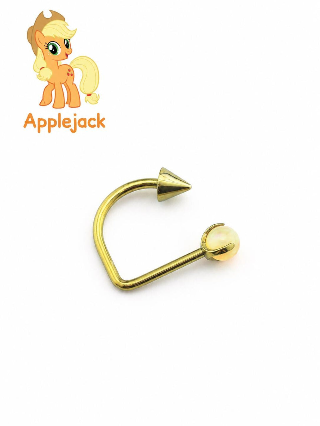 D Shape MLP Titanium Cartilage Hoop Earring｜F136 Lip Ring Lip Stud｜Opal Spike D Ring Piercing｜ 16G Helix Conch Labret Jewelry - product image 6