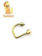 D Shape MLP Titanium Cartilage Hoop Earring｜F136 Lip Ring Lip Stud｜Opal Spike D Ring Piercing｜ 16G Helix Conch Labret Jewelry - product image 6