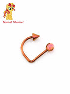 D Shape MLP Titanium Cartilage Hoop Earring｜F136 Lip Ring Lip Stud｜Opal Spike D Ring Piercing｜ 16G Helix Conch Labret Jewelry - product image 8
