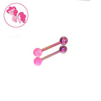 Titanium My Little Pony Inspired Tongue Ring | Opal Straight Barbell | Mane 6 Sunset Shimmer Starlight Glimmer Piercing | Kawaii Jewelry - product image 2