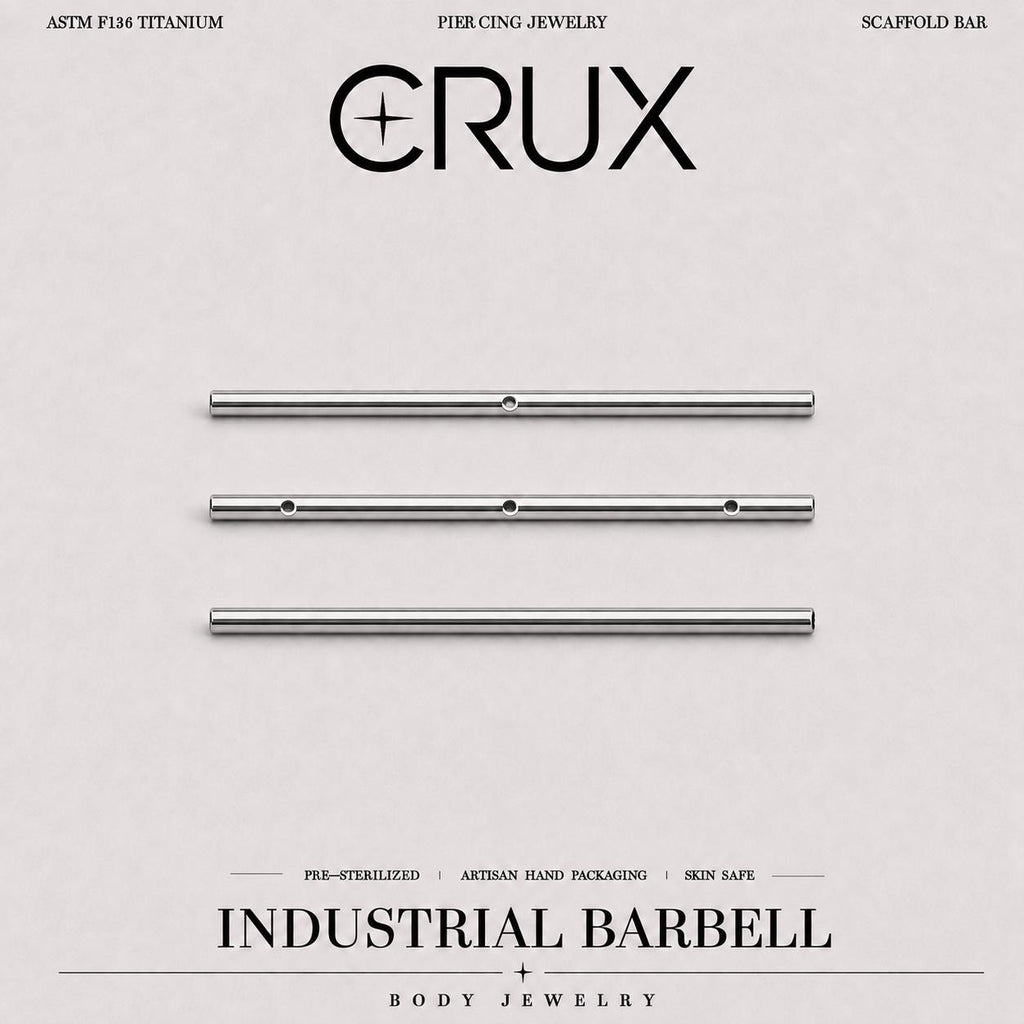 Modular Bar titanium industrial barbell, front view