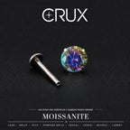 Mystic Rainbow Moissanite Flat Back Stud - product image 1