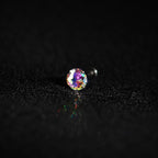 Mystic Rainbow Moissanite Flat Back Stud - product image 3