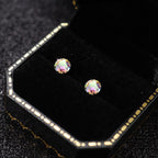 Mystic Rainbow Moissanite Flat Back Stud - product image 5