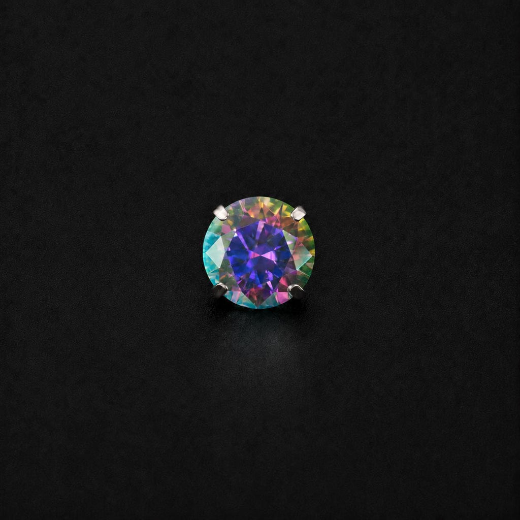 Mystic Rainbow Moissanite Flat Back Stud - product image 7