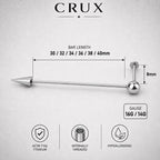 Offset Geometric titanium industrial barbell, detail view 10