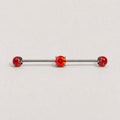 Opal Crystal titanium industrial barbell, detail view 3