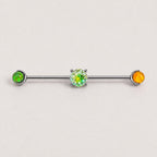 Opal Crystal titanium industrial barbell, detail view 6