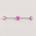 Opal Crystal titanium industrial barbell, detail view 9