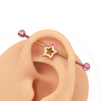 Open Star titanium industrial barbell, detail view 4