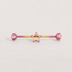 Open Star titanium industrial barbell, detail view 7
