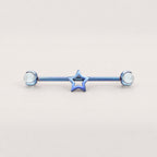 Open Star titanium industrial barbell, detail view 8