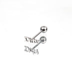 Surgical Steel Initial Tongue Ring | Custom Letter Short Barbell