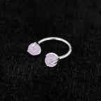 16G Pastel CZ Titanium Horseshoe Ring - 16G Pastel CZ Titanium Horseshoe Ring - Pink / 8mm by CRUXJEWELRY
