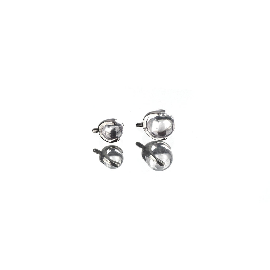 Rainbow CZ Basic ball Titanium Internally Threaded barbell stud - Rainbow CZ Basic ball Titanium Internally Threaded barbell stud - White / 4mm / 10mm by CRUXJEWELRY