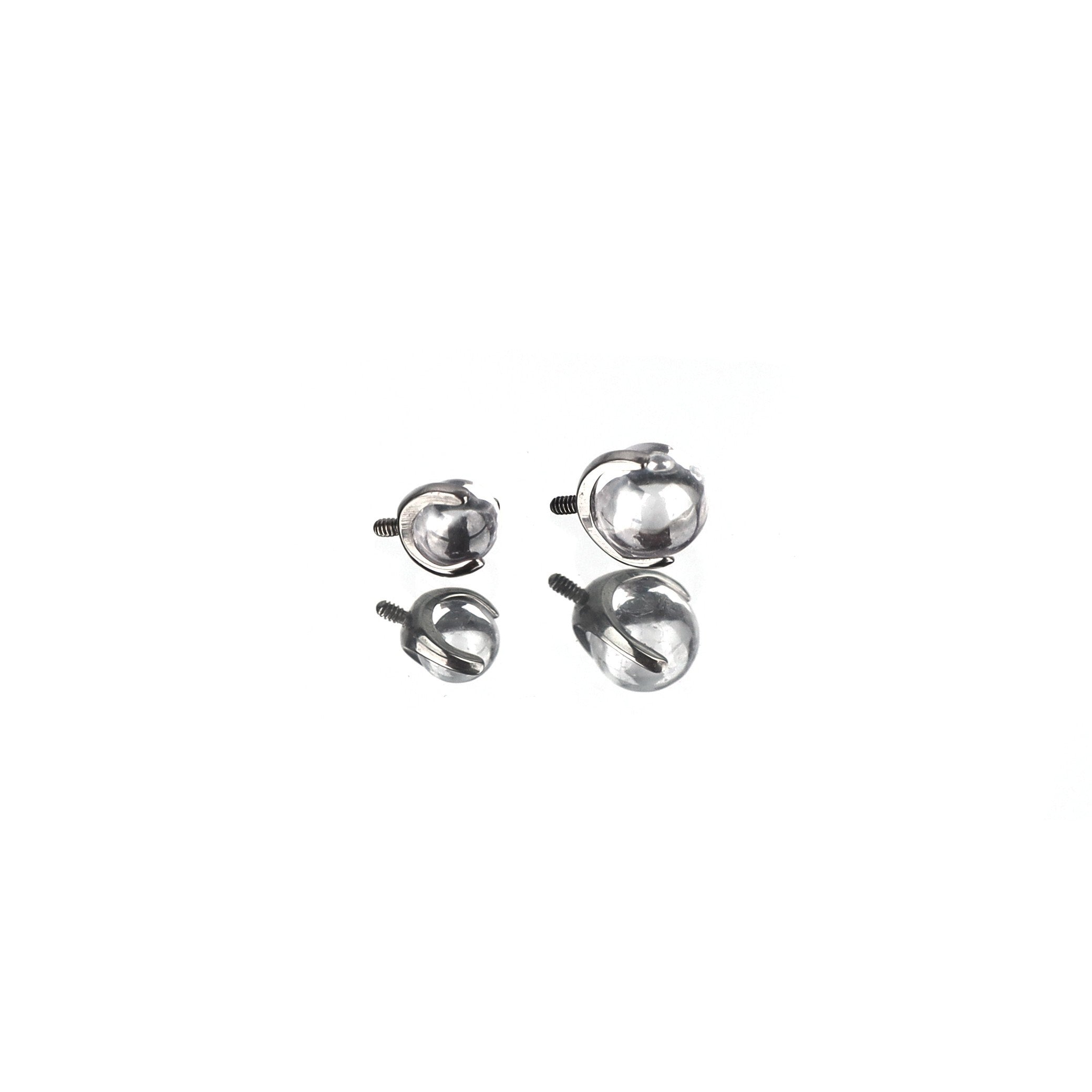 Rainbow CZ Basic ball Titanium Internally Threaded barbell stud - Rainbow CZ Basic ball Titanium Internally Threaded barbell stud - White / 4mm / 10mm by CRUXJEWELRY