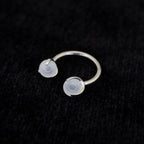 16G Pastel CZ Titanium Horseshoe Ring - 16G Pastel CZ Titanium Horseshoe Ring - White / 8mm by CRUXJEWELRY