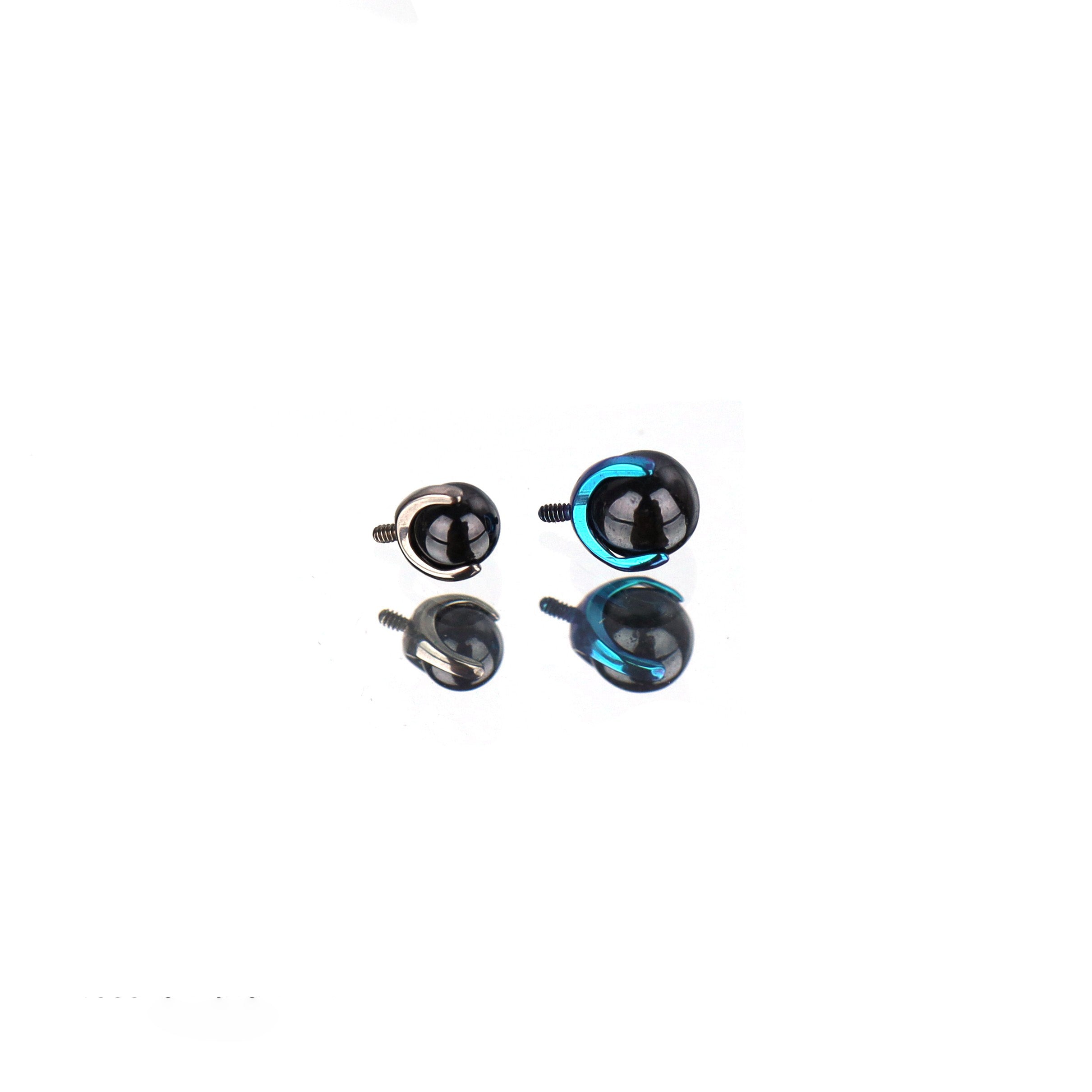 Rainbow CZ Basic ball Titanium Internally Threaded barbell stud - Rainbow CZ Basic ball Titanium Internally Threaded barbell stud - Black / 4mm / 10mm by CRUXJEWELRY