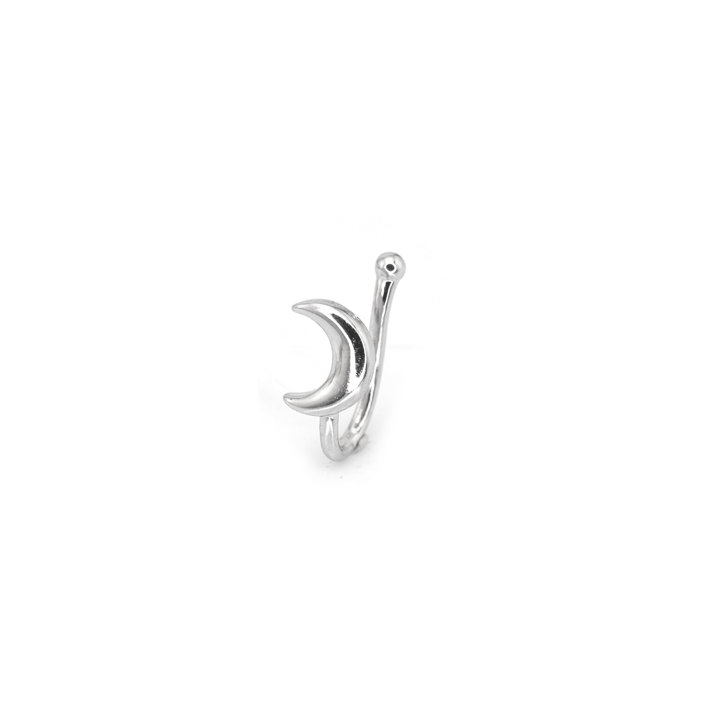 pentacle-Moon-Star fake nose stud - pentacle-Moon-Star fake nose stud - Moon by CRUXJEWELRY