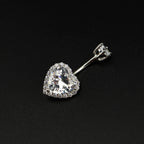 Heart-shaped CZ S925 Sterling Silver Belly Ring - Heart-shaped CZ S925 Sterling Silver Belly Ring - 6mm by CRUXJEWELRY