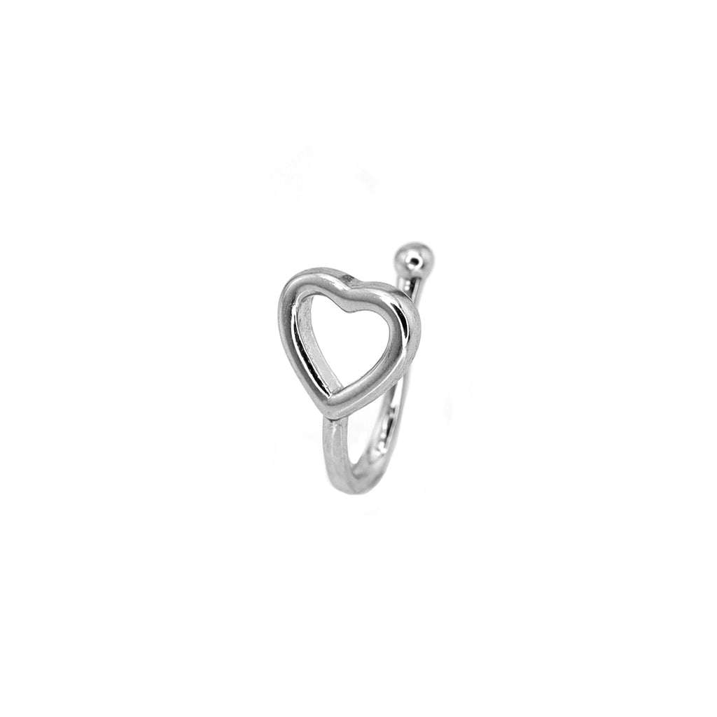 pentacle-Moon-Star fake nose stud - pentacle-Moon-Star fake nose stud - Heart by CRUXJEWELRY