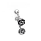 Resin Oil Slick Star tongue stud - Resin Oil Slick Star tongue stud - 1.2mm/16G / 10mm by CRUXJEWELRY