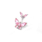 Butterfly CZ S925 Sterling Silver Belly Ring - Butterfly CZ S925 Sterling Silver Belly Ring - Pink / 6mm by CRUXJEWELRY