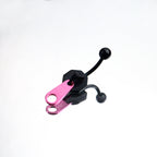 Zipper Design Pink & Black Navel Ring - Zipper Design Pink & Black Navel Ring - Black by CRUXJEWELRY