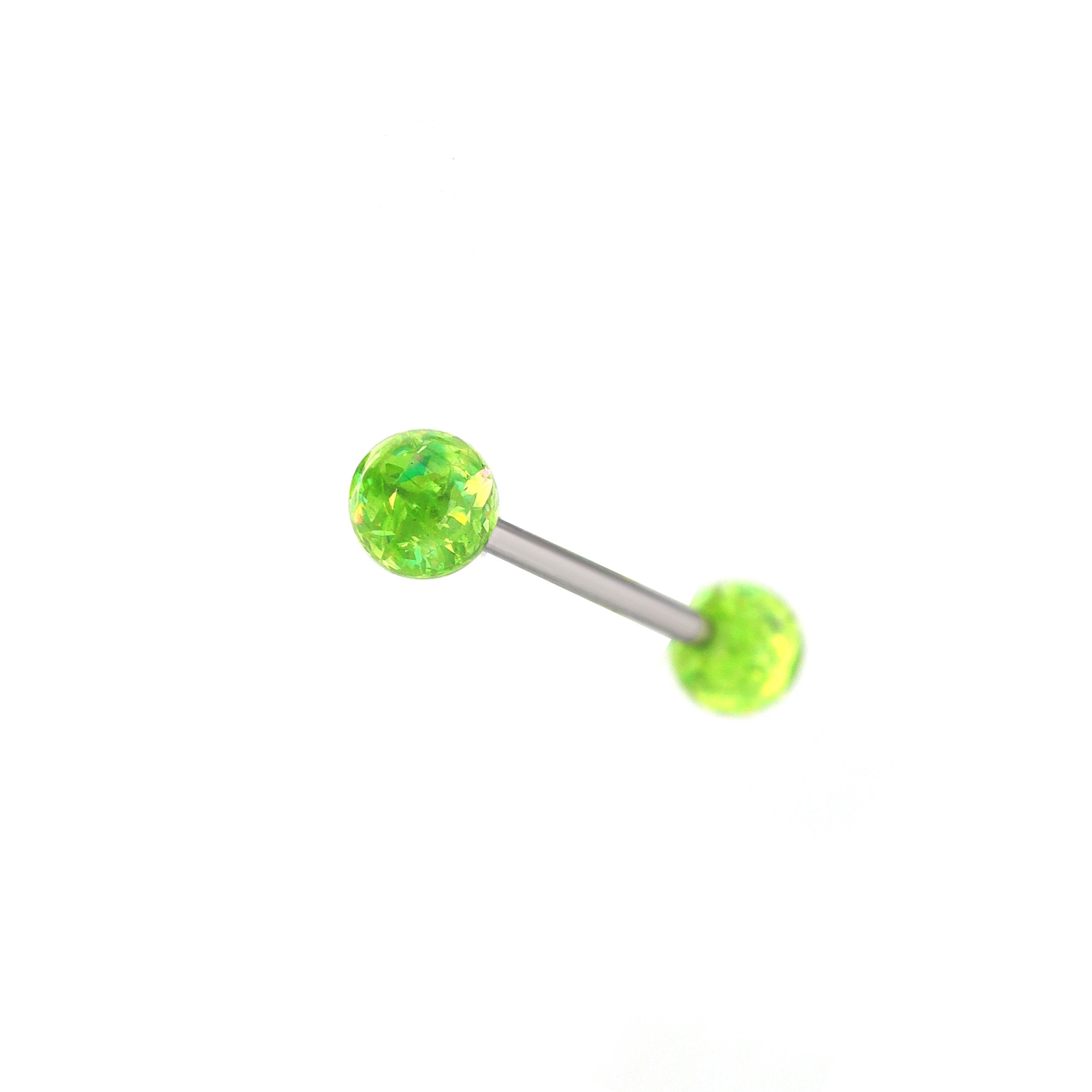 Vibrant Acrylic stainless steel Straight Barbell - Vibrant Acrylic stainless steel Straight Barbell - Green / 10mm by CRUXJEWELRY