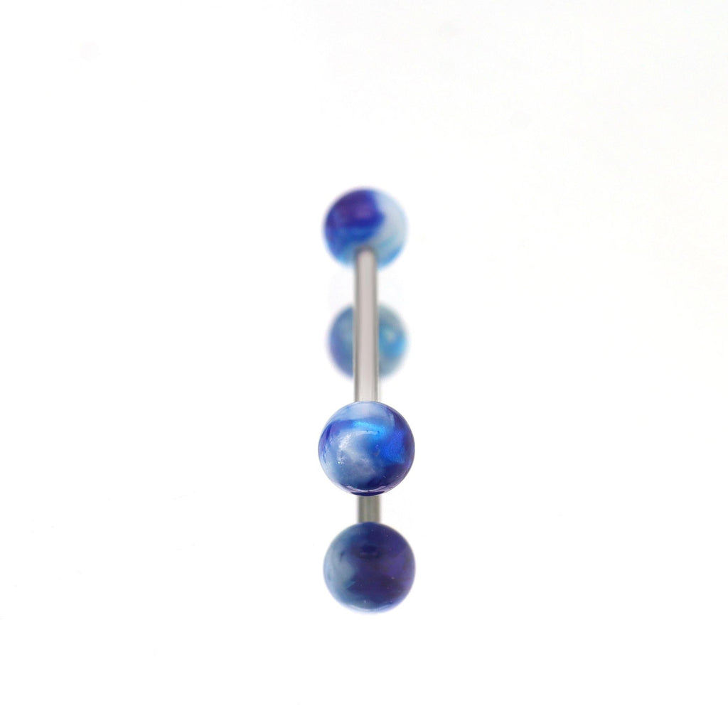 Vibrant Acrylic stainless steel Straight Barbell - Vibrant Acrylic stainless steel Straight Barbell - Deep Blue / 10mm by CRUXJEWELRY