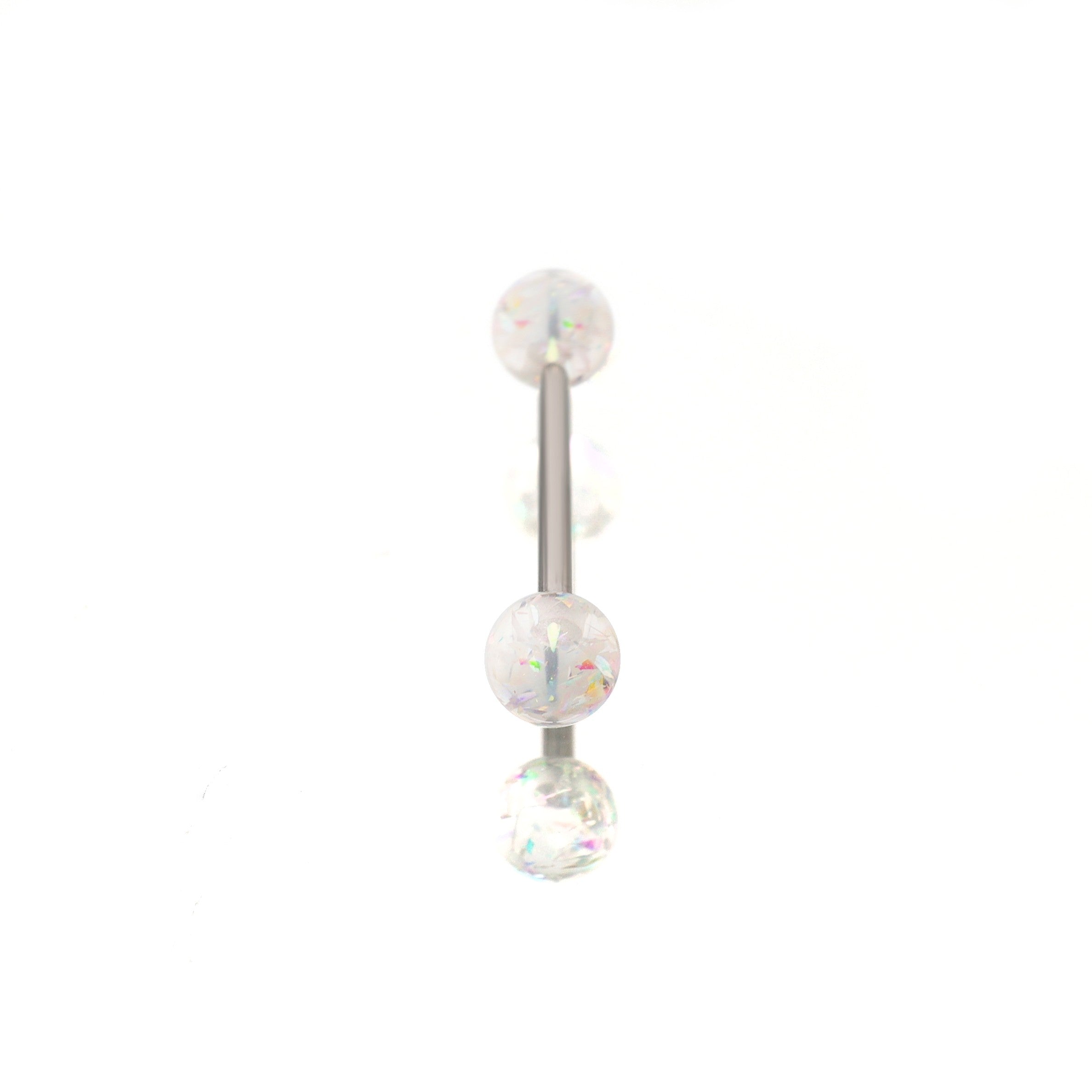 Vibrant Acrylic stainless steel Straight Barbell - Vibrant Acrylic stainless steel Straight Barbell - White / 10mm by CRUXJEWELRY