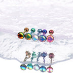 Dreamy Oil Resin Titanium Tongue Stud - Dreamy Oil Resin Titanium Tongue Stud - radiant-white / 10mm by CRUXJEWELRY