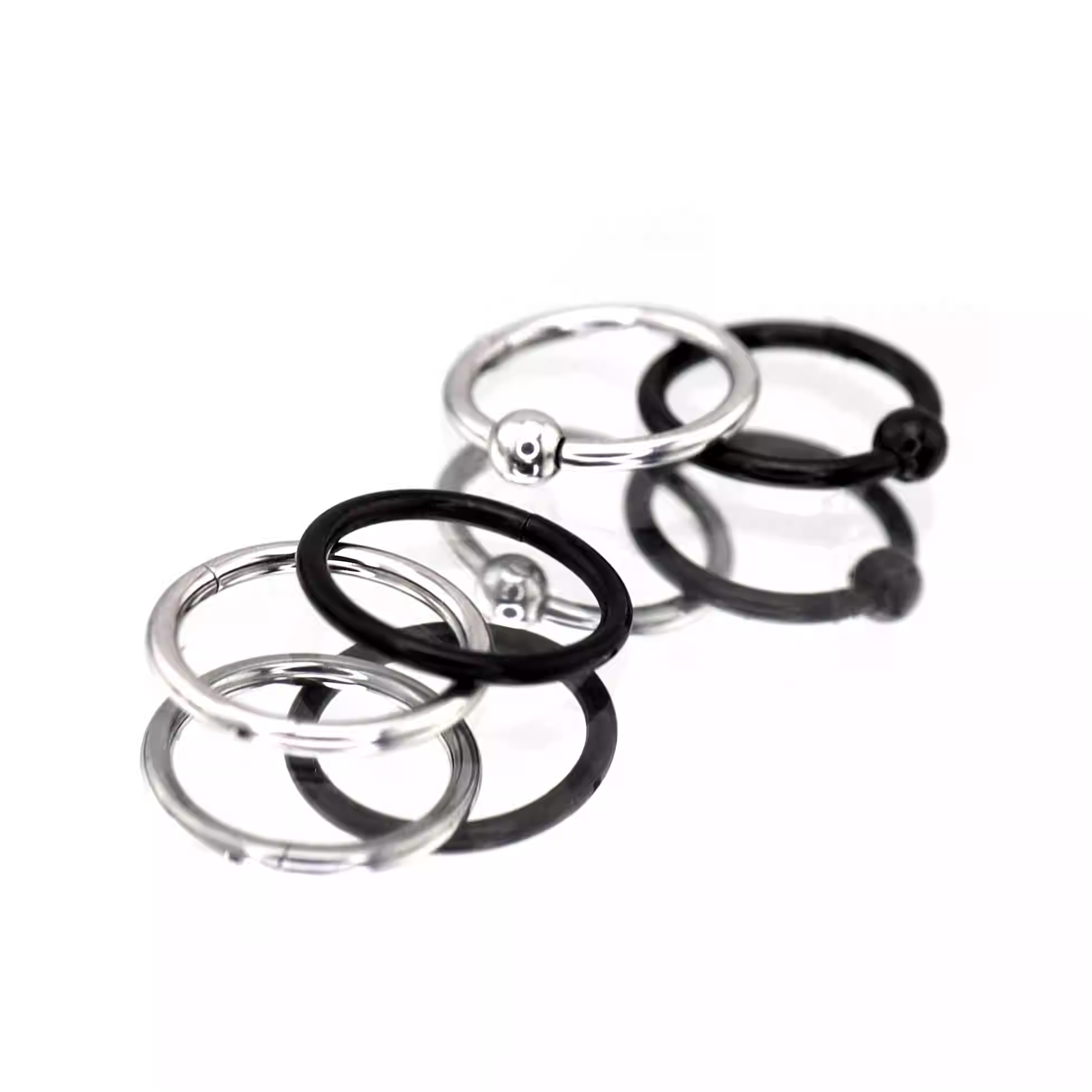 4PCS 16G Stainless Steel Nose Hoop Set - 4PCS 16G Stainless Steel Nose Hoop Set - Default Title by CRUXJEWELRY