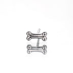 Paws & Purrs - Puppy's Bone Stainless Steel Tongue Stud - Paws & Purrs - Puppy's Bone Stainless Steel Tongue Stud - Sliver / 1.6mm/14G / 12mm by CRUXJEWELRY