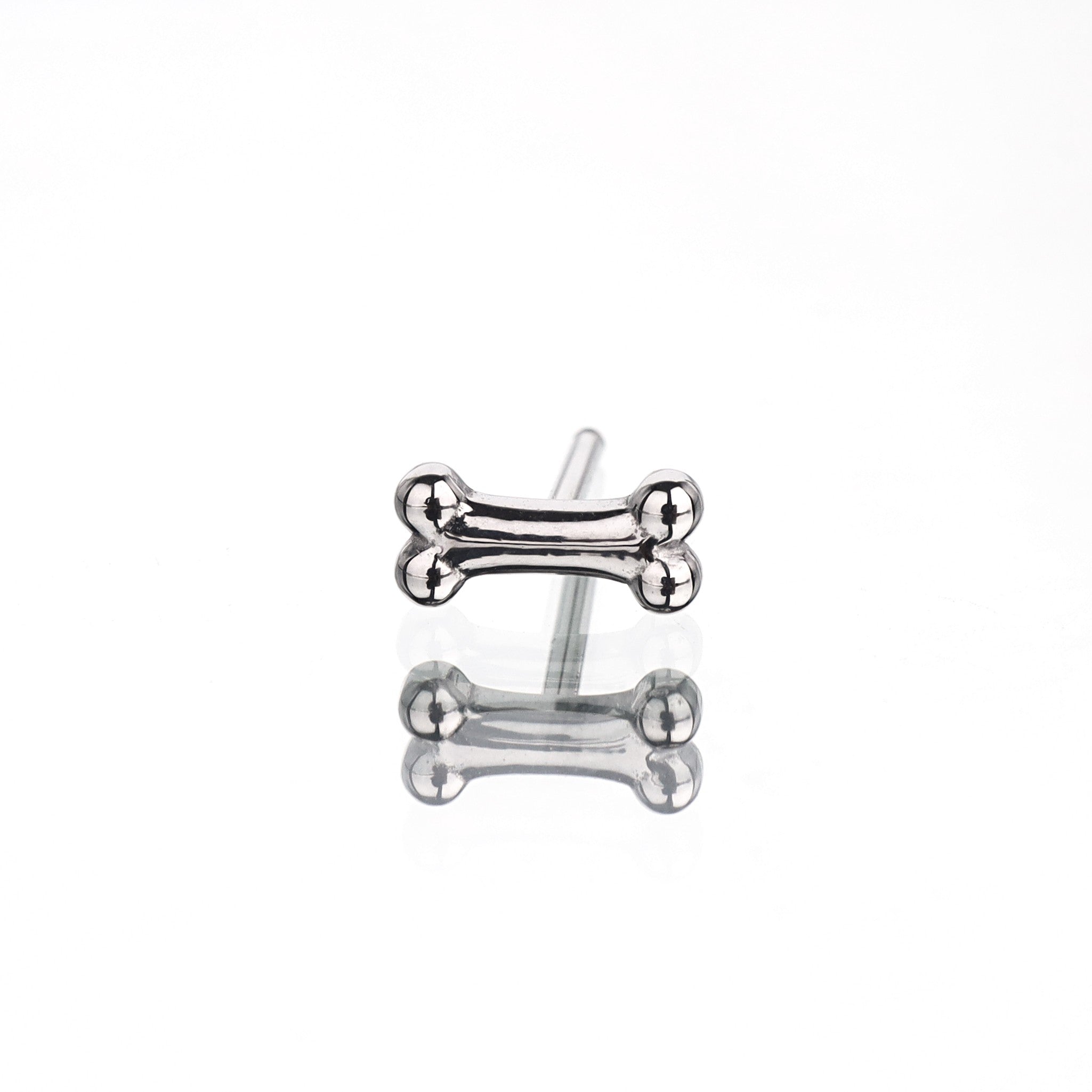 Paws & Purrs - Puppy's Bone Stainless Steel Tongue Stud - Paws & Purrs - Puppy's Bone Stainless Steel Tongue Stud - Sliver / 1.6mm/14G / 12mm by CRUXJEWELRY