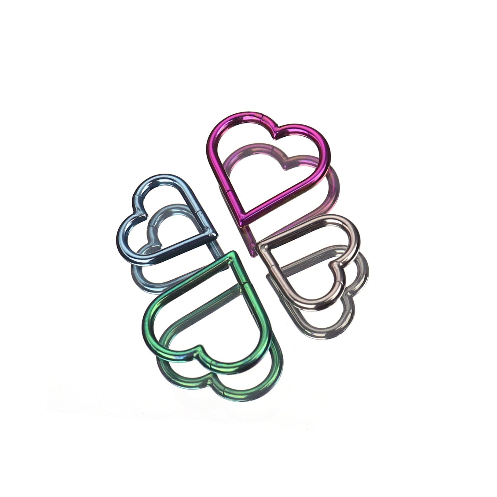 Heart-shaped Titanium Septum Ring - Heart-shaped Titanium Septum Ring - Sliver / 8mm by CRUXJEWELRY