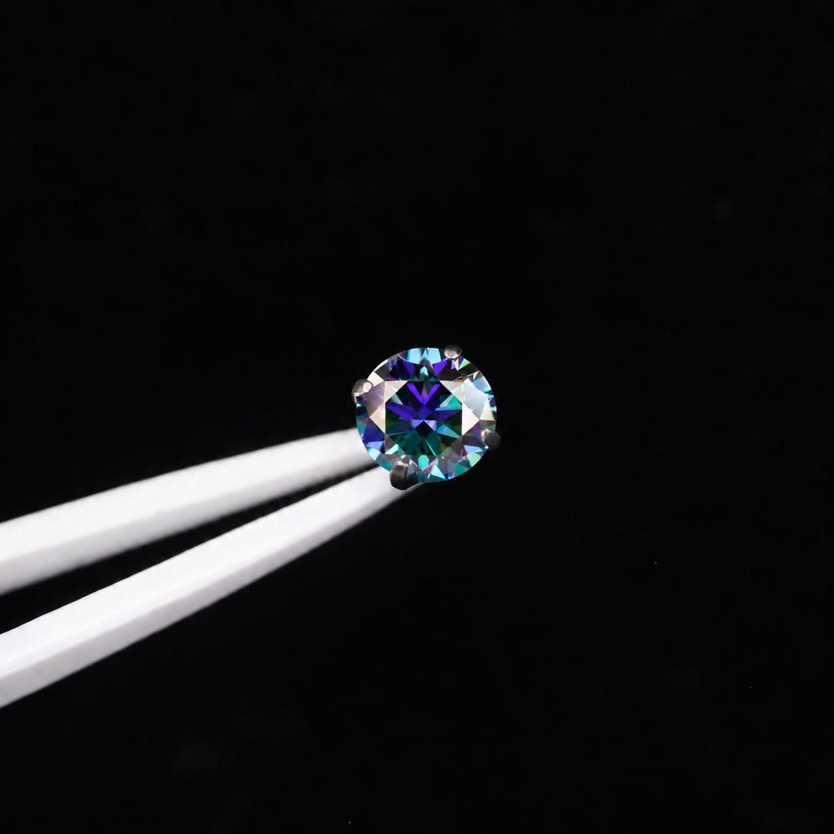 ETSY 4574960114 | IMAGE 6 | Peacock Moissanite Flat Back Stud